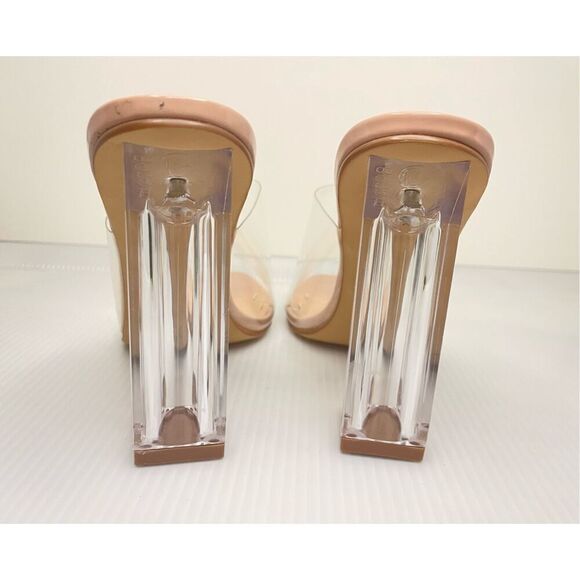 Cape Robbin  Fusion Clear Chunky Block High Heels for Women, Transparent heels f - Picture 3 of 5